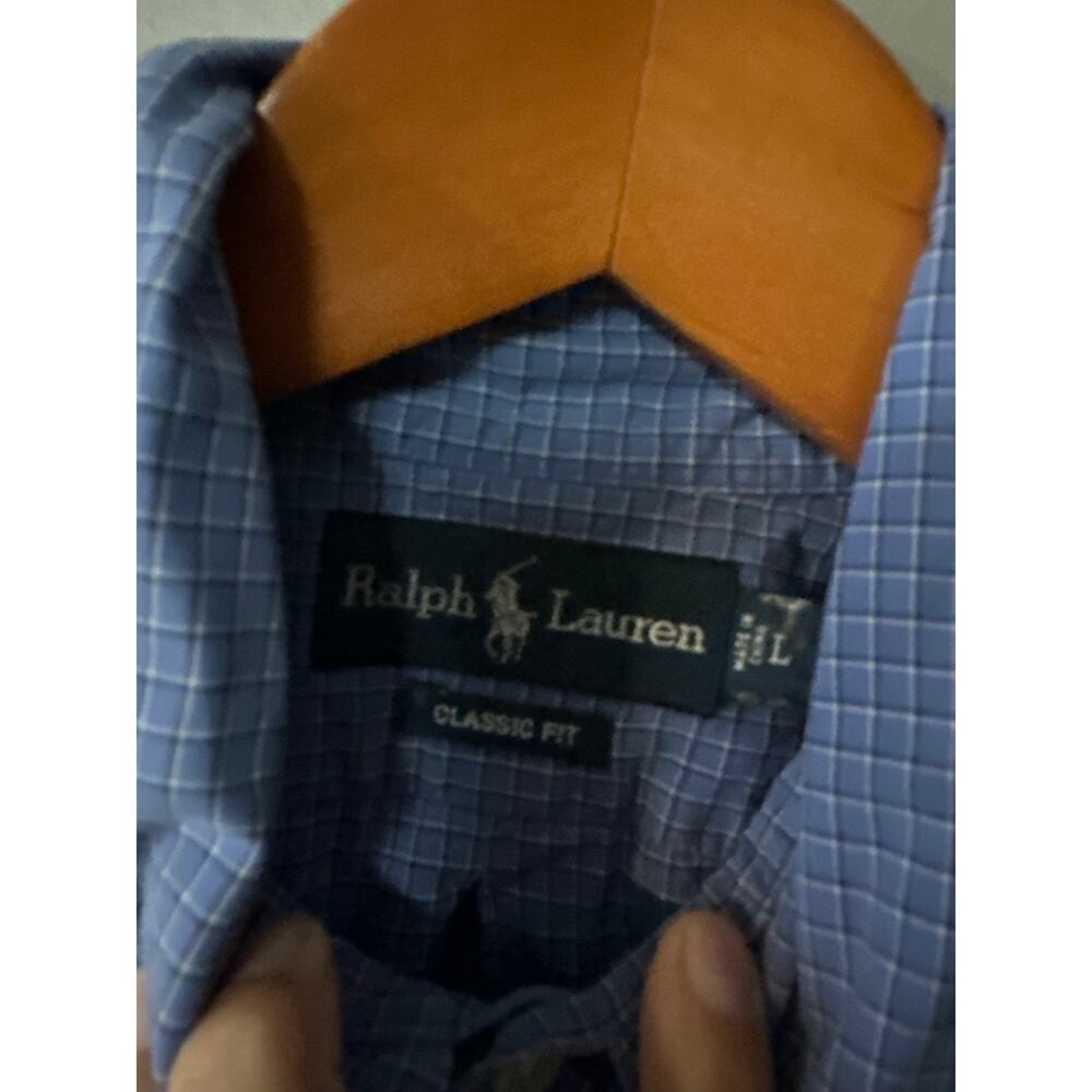Polo Ralph Lauren Classic Fit Blue Check Button Down Shirt Men’s Large Preppy - Picture 3 of 7